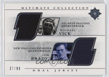 2004 Upper Deck Ultimate Collection - Ultimate Game Jersey Duals #UGJ2-VB - Michael Vick, Tom Brady /99