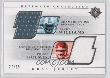 2004 Upper Deck Ultimate Collection - Ultimate Game Jersey Duals #UGJ2-WH - Ricky Williams, Priest Holmes /99