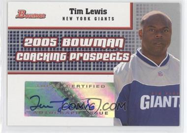 2005 Bowman - Coaching Prospects Autographs #BCP-TL - Tim Lewis