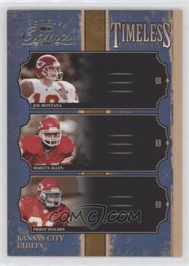 2005 Donruss Classics - Timeless Triples - Gold #TT-10 - Joe Montana, Marcus Allen, Priest Holmes /250