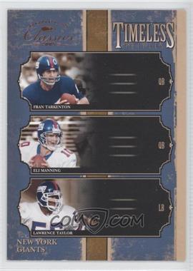 2005 Donruss Classics - Timeless Triples #TT-8 - Fran Tarkenton, Eli Manning, Lawrence Taylor /1000