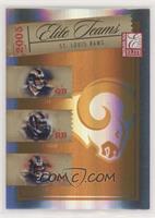 Marc Bulger, Marshall Faulk, Isaac Bruce #/250