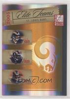 Marc Bulger, Marshall Faulk, Isaac Bruce [EX to NM] #/250