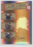 Kevin Jones, Joey Harrington, Roy Williams #/250