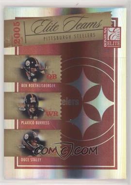 2005 Donruss Elite - Elite Teams - Sample Red #ET-20 - Ben Roethlisberger, Plaxico Burress, Duce Staley