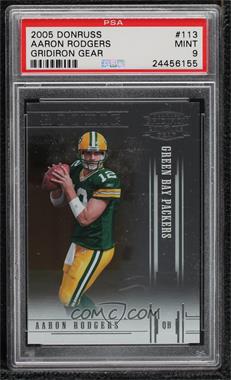 2005 Donruss Gridiron Gear - [Base] #113 - Rookie - Aaron Rodgers /399 [PSA 9 MINT]