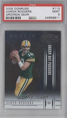 2005 Donruss Gridiron Gear - [Base] #113 - Rookie - Aaron Rodgers /399 [PSA 9 MINT]