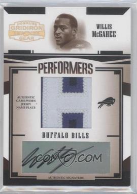 2005 Donruss Gridiron Gear - Performers - Name Plate Signatures #P-50 - Willis McGahee /25