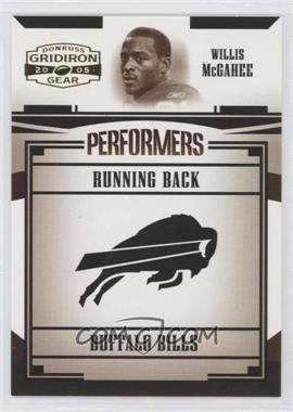 2005 Donruss Gridiron Gear - Performers #P-50 - Willis McGahee /500 [EX to NM]