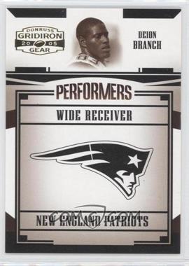 2005 Donruss Gridiron Gear - Performers #P-9 - Deion Branch /500