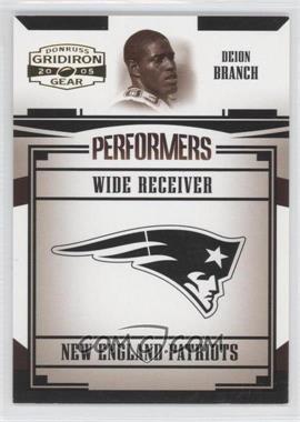 2005 Donruss Gridiron Gear - Performers #P-9 - Deion Branch /500