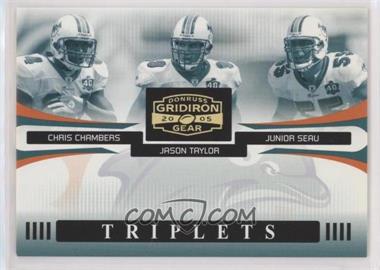 2005 Donruss Gridiron Gear - Triplets - Gold #T-7 - Chris Chambers, Jason Taylor, Junior Seau /100