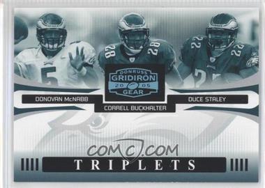 2005 Donruss Gridiron Gear - Triplets - Platinum #T-8 - Donovan McNabb, Correll Buckhalter, Duce Staley /25