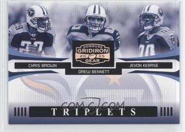 2005 Donruss Gridiron Gear - Triplets - Silver #T-6 - Chris Brown, Drew Bennett, Jevon Kearse /250