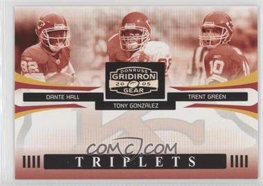 2005 Donruss Gridiron Gear - Triplets - Silver #T-9 - Dante Hall, Tony Gonzalez, Trent Green /250