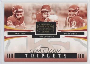 2005 Donruss Gridiron Gear - Triplets #T-9 - Dante Hall, Tony Gonzalez, Trent Green /1000