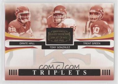 2005 Donruss Gridiron Gear - Triplets #T-9 - Dante Hall, Tony Gonzalez, Trent Green /1000