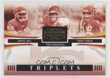 2005 Donruss Gridiron Gear - Triplets #T-9 - Dante Hall, Tony Gonzalez, Trent Green /1000