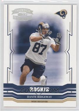 2005 Donruss Throwback Threads - [Base] - Silver Holofoil #186 - Dante Ridgeway /99