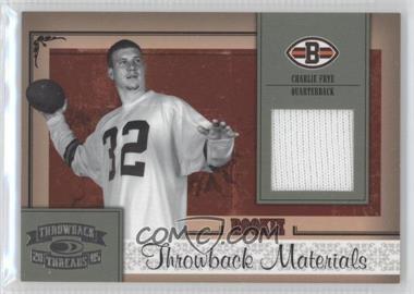 2005 Donruss Throwback Threads - [Base] #208 - Rookie Throwback Materials - Charlie Frye