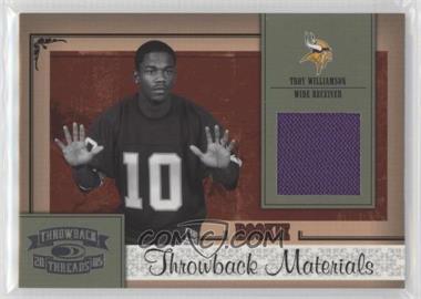 2005 Donruss Throwback Threads - [Base] #227 - Rookie Throwback Materials - Troy Williamson [Noted]