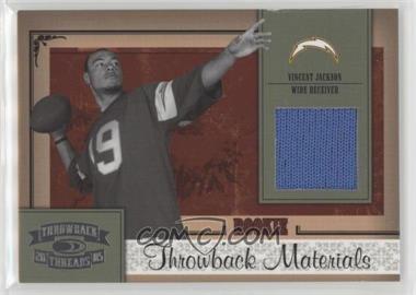 2005 Donruss Throwback Threads - [Base] #229 - Rookie Throwback Materials - Vincent Jackson [EX to NM]