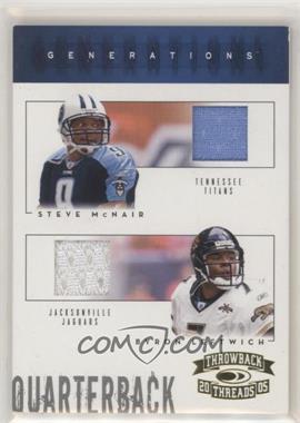 2005 Donruss Throwback Threads - Generations - Materials #G-21 - Steve McNair, Byron Leftwich /50