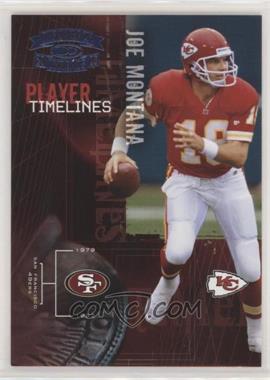 2005 Donruss Throwback Threads - Player Timelines - Platinum Blue Century Proof #PT-15 - Joe Montana /100