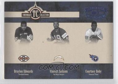 2005 Donruss Throwback Threads - Throwback Collection - Platinum Blue Century Proof #TC-24 - Braylon Edwards, Vincent Jackson, Courtney Roby /100