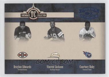 2005 Donruss Throwback Threads - Throwback Collection - Platinum Blue Century Proof #TC-24 - Braylon Edwards, Vincent Jackson, Courtney Roby /100
