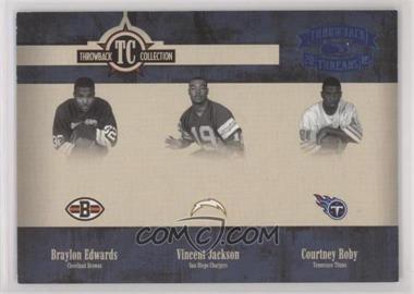 2005 Donruss Throwback Threads - Throwback Collection - Platinum Blue Century Proof #TC-24 - Braylon Edwards, Vincent Jackson, Courtney Roby /100