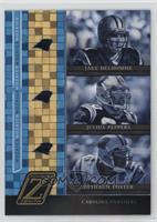 Jake Delhomme, Julius Peppers, DeShaun Foster [EX to NM] #/100