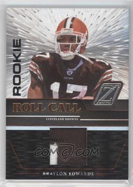 2005 Donruss Zenith - Rookie Roll Call - Jerseys Prime #RC-5 - Braylon Edwards /25