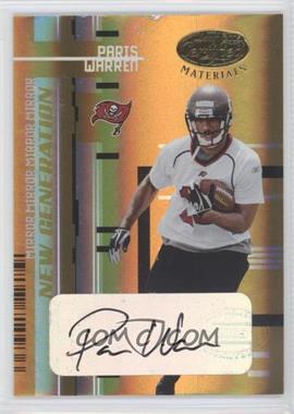 2005 Leaf Certified Materials - [Base] - Mirror Gold Signatures #192 - New Generation - Paris Warren /15