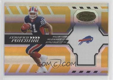 2005 Leaf Certified Materials - Certified Potential - Mirror Gold #CP-5 - Willis McGahee /50