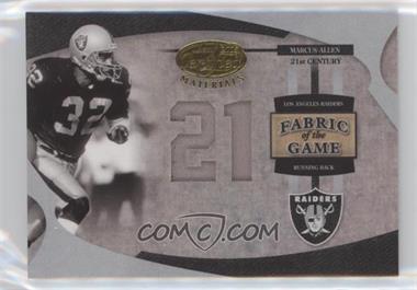 2005 Leaf Certified Materials - Fabric of the Game - 21st Century #FG-50 - Marcus Allen /21