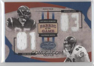 2005 Leaf Certified Materials - Fabric of the Game - Debut Year #FG-87 - Antonio Gates, Todd Heap /103