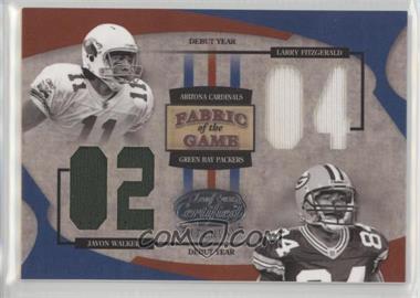 2005 Leaf Certified Materials - Fabric of the Game - Debut Year #FG-92 - Larry Fitzgerald, Javon Walker /104