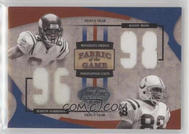 2005 Leaf Certified Materials - Fabric of the Game - Debut Year #FG-96 - Randy Moss, Marvin Harrison /98