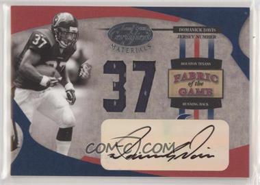 2005 Leaf Certified Materials - Fabric of the Game - Jersey Number #FG-64 - Domanick Davis /37