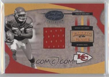 2005 Leaf Certified Materials - Fabric of the Game #FG-58 - Priest Holmes /100