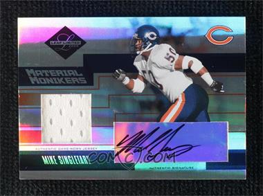 2005 Leaf Limited - Material Monikers #MM-41 - Mike Singletary, Brian Urlacher /50