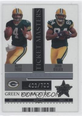 2005 Leaf Rookies & Stars - Ticket Masters - Season #TM 10 - Brett Favre, Javon Walker /750