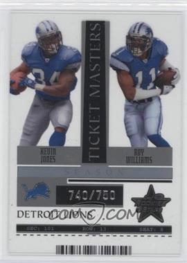 2005 Leaf Rookies & Stars - Ticket Masters - Season #TM 9 - Kevin Jones, Roy Williams /750