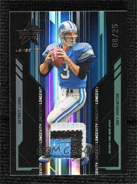 2005 Leaf Rookies & Stars Longevity - [Base] - Black Materials #32 - Joey Harrington /25