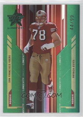 2005 Leaf Rookies & Stars Longevity - [Base] - Emerald #186 - Patrick Estes /99