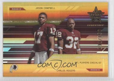 2005 Leaf Rookies & Stars Longevity - [Base] - Gold #100 - Jason Campbell, Carlos Rogers /199