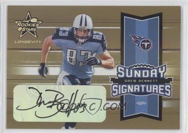 2005 Leaf Rookies & Stars Longevity - Sunday Signatures - Gold #SS-14 - Drew Bennett /99