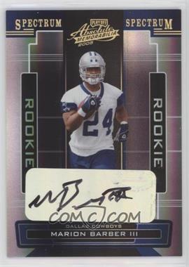 2005 Playoff Absolute Memorabilia - [Base] - Spectrum Gold Autographs #167 - Marion Barber III /100