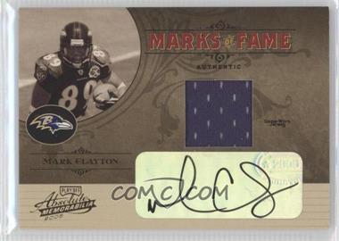 2005 Playoff Absolute Memorabilia - Marks of Fame - Materials Autographs #MF-22 - Mark Clayton /300